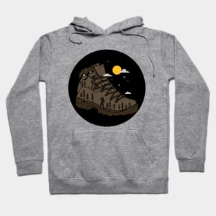 Hiking Boots Double Exposure Effect Hoodie